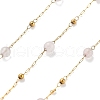 Natural Rose Quartz & 304 Stainless Steel Beads Link Chains CHS-K021-08A-06-1