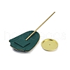 Bust Shaped Microfiber Necklace Display Stands with Golden Tone Aluminum Alloy Support ODIS-H006-01B-3
