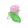 Flower Shape Synthetic Shell Charms PALLOY-JF03863-01-4