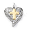 Brass Micro Pave Cubic Zirconia Pendants KK-S510-32GP-07-1