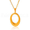 Stainless Steel Hollow Oval Pendant Necklaces for Women EJ0171-2-2