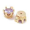 Brass Micro Pave Cubic Zirconia Charms KK-C051-39G-03-2