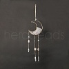 Natural Quartz Crystal Chips Moon Wind Chime HJEW-M004-17-1