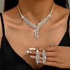 Snowflake Alloy Rhinestone Chain Necklaces & Stud Earrings Sets FS-WGB2E3F-01-1