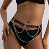 Alloy Curb Chain Multi-Layered Chain Imitation Leather Waist Chains for Bikini FS-WGDF282-04-1
