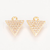 Brass Micro Pave Cubic Zirconia Charms X-ZIRC-Q002-137G-1