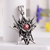 Retro 316 Surgical Stainless Steel Resin Rhinestone Star with Dragon Skull Gothic pendants STAS-E096-54AS-1