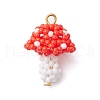 Seed Beads Beaded Charms PALLOY-MZ00339-2