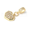 Brass Micro Pave Cubic Zirconia European Dangle Charms ZIRC-I071-10G-2