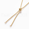 Adjustable 304 Stainless Steel Slider Necklaces MAK-L026-06A-G-3