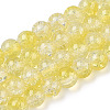 Transparent Crackle Baking Painted Glass Beads Strands DGLA-T003-01B-15-1