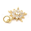 Rack Plating Brass Micro Pave Cubic Zirconia Pendants KK-K270-18G-3