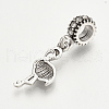 Alloy Rhinestone European Dangle Charms MPDL-Q208-091B-2