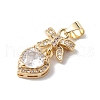 Rack Plating Brass Cubic Zirconia Pendants KK-H434-31G-1