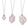 3Pcs 3 Sizes 304 Stainless Steel Macrame Pouch Empty Stone Holder Necklace Making NJEW-JN05239-3