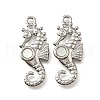 304 Stainless Steel Pave Natural White Shell Pendants STAS-C122-21D-02P-1