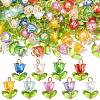 90Pcs 9 Colors Acrylic Lampwork Pendants PALLOY-CJ00048-1