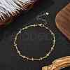 304 Stainless Steel Cross Link Chain Anklets for Women AJEW-AN00679-01-1