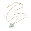 Turtle Faceted Natural Mixed Gemstone Pendant 304 Stainless Steel Cable Chain Necklaces for Women NJEW-JN05289-5