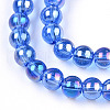 Electroplate Transparent Glass Beads Strands GLAA-T032-T4mm-AB04-2
