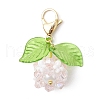 Flower Acrylic & Glass Pearl Pendant Decorations HJEW-MZ00219-03-2