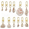 Electroplate Shell Pendant Decorations HJEW-JM03070-2