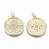 Brass Micro Pave Clear Cubic Zirconia Pendants KK-S356-155G-NF-2