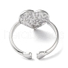 Tarnish Resistant Heart with Star 304 Stainless Steel Cuff Ring Findings STAS-P334-03P-3