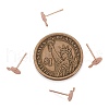 Brass Stud Earring Findings KK-K225-02A-RG-3