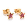 304 Stainless Steel Enamel Stud Earrings EJEW-B009-02G-2