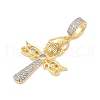 Brass Micro Pave Clear Cubic Zirconia Egyptian Ankh Cross Beetle European Dangle Charms KK-U058-47G-2