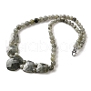 Natural Labradorite Faceted Bib Graduated Beaded Necklaces for Women NJEW-B128-01P-4