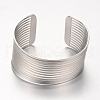 Tarnish Resistant 304 Stainless Steel Filigree Cuff Bangles X-STAS-S060-05-1