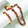 Natural Amber Beaded Bracelets & Necklaces Sets for Baby AJEW-K050-04-2