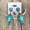 Synthetic Turquoise Boho Stud Earrings PW23031661628-1