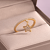 Brass Micro Pave Cubic Zirconia Finger Rings for Women SB7681-4-1