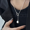 Round Ball 925 Sterling Silver Lariat Necklaces for Women FS-WG40EB2-01-3