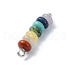 2Pcs 7 Chakra Gemstone Beaded Pendants PALLOY-JF02527-01S-2