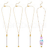 4Pcs Brass Round Ball Cable Chain Necklace Making NJEW-TAC0019-10