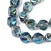 Electroplate Transparent Glass Beads Strands EGLA-N017-01E-3