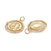 Brass Micro Pave Clear Cubic Zirconia Pendants ZIRC-Z011-12G-2