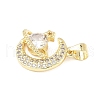 Brass Micro Pave Cubic Zirconia Pendants KK-D357-16C-G-2