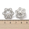 Flower Brass ABS Imitation Pearl Stud Earrings EJEW-M082-09P-3