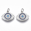 Brass Micro Pave Cubic Zirconia Charms KK-S356-022P-NF-1