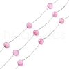 304 Stainless Steel & Dyed Shell Handmade Round Beads Chain CHS-H028-04A-01-1