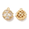 Brass Micro Pave Cubic Zirconia Charms KK-B074-19G-1