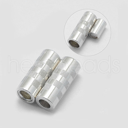 Anti-Tarnish Rhodium Plated 925 Sterling Silver Magnetic Clasps STER-E056-006P-13x5-1