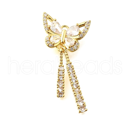 Brass Micro Pave Cubic Zirconia Pendants KK-V008-26G-1