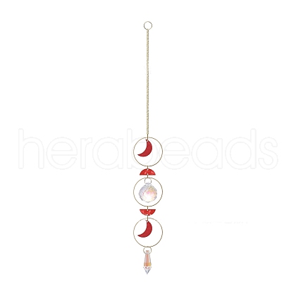 Shell Moon Hanging Ornaments HJEW-P016-01G-C-1