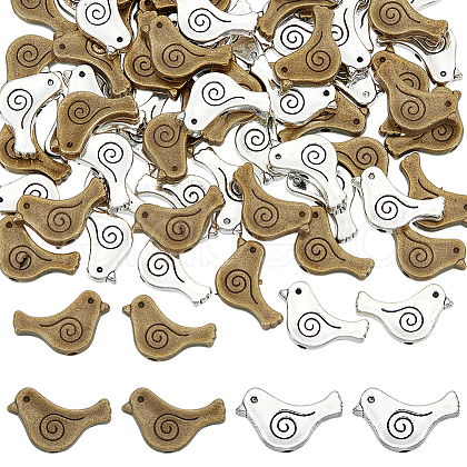 80Pcs 2 Colors Tibetan Style Alloy Beads TIBEB-FG0001-04-1